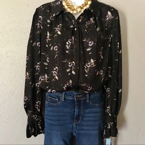 Antonio Melani Ella Black Wisteria Blouse
